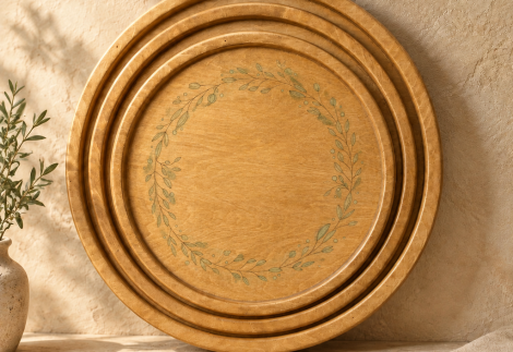 سینی گرد چوبی X01