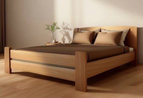 تختخواب دونفره چوب طبیعی E02