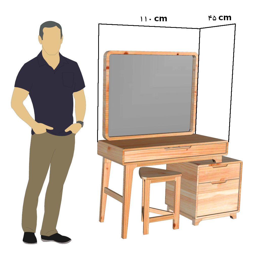 سرویس خواب چوب طبیعی E01 - Image 6