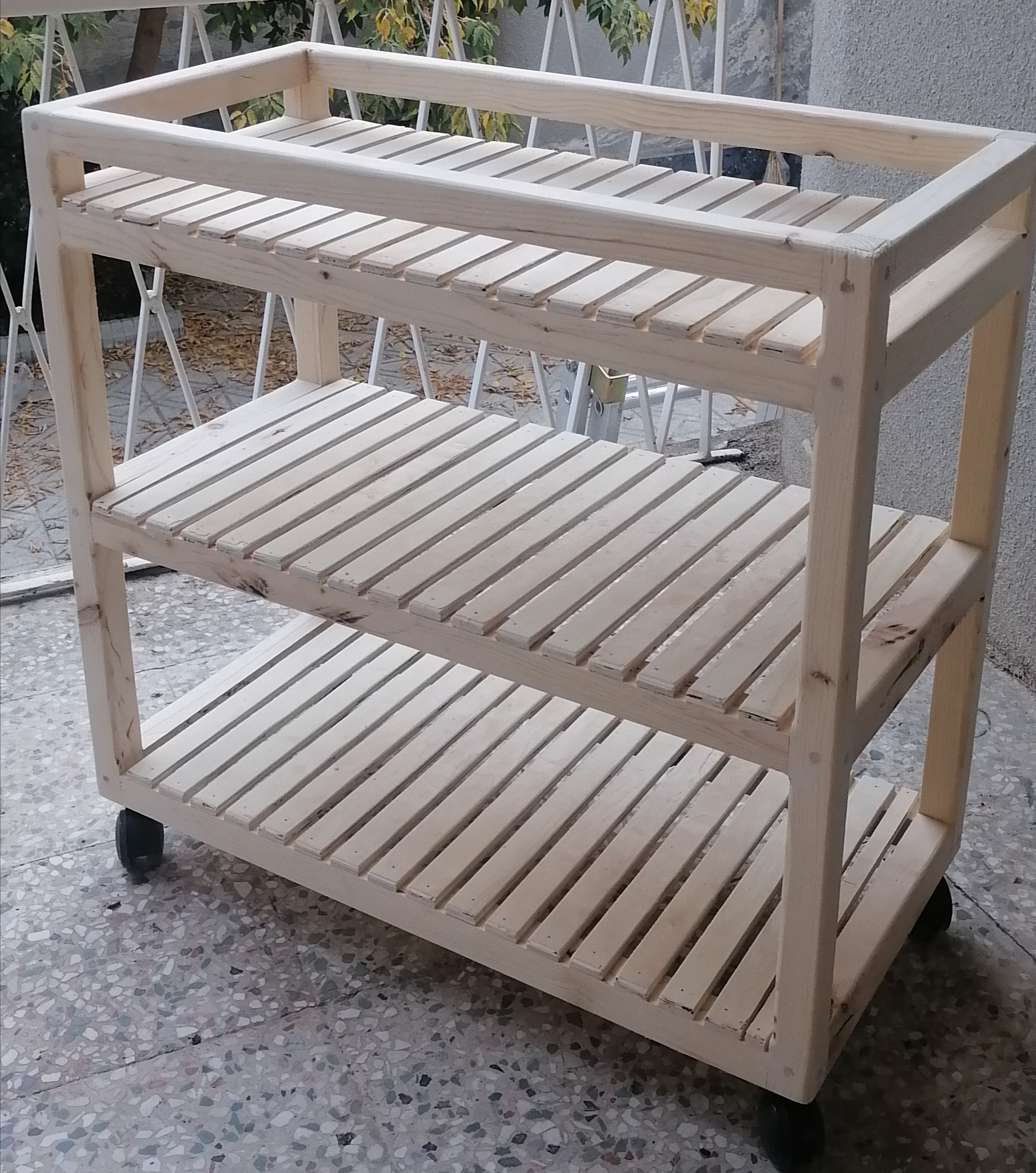 میز چرخدار (ترولی) چوبی L01 - Image 3