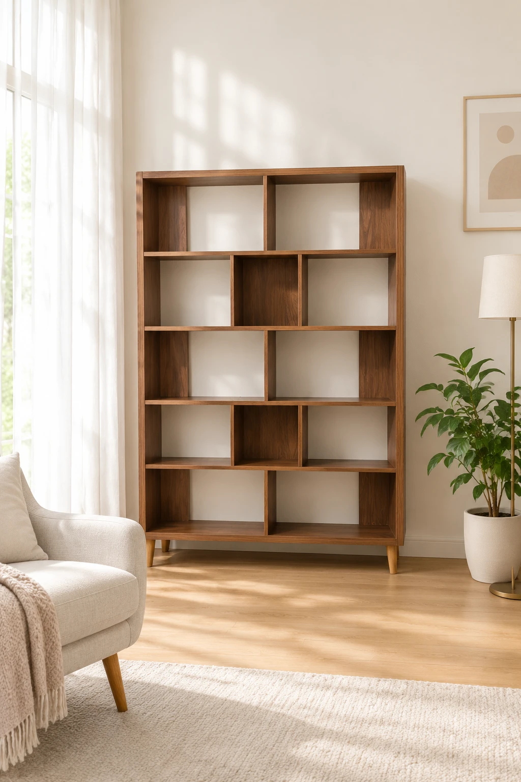 قفسه کتاب و دکوری ام دی اف B14 - تصویر 5