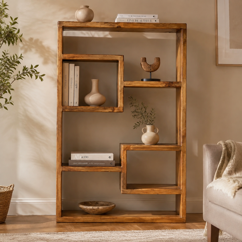 قفسه کتاب و دکوری تمام چوبی B10 - تصویر 2