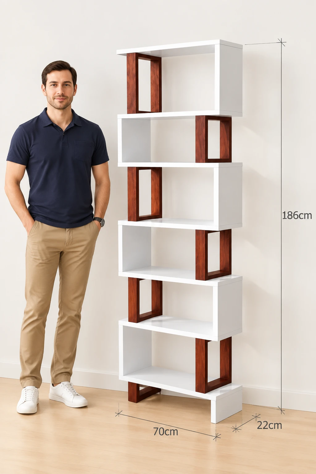 قفسه کتاب و دکوری ام دی اف B12 - تصویر 2