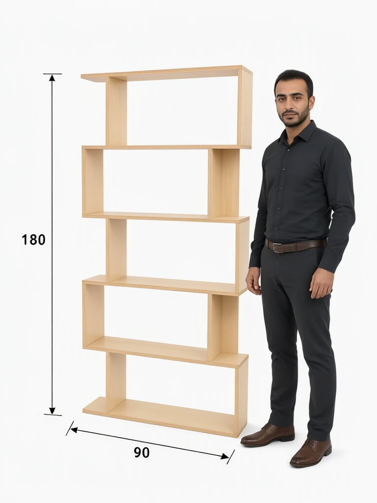 قفسه کتاب و دکوری تمام چوبی B22 - تصویر 3