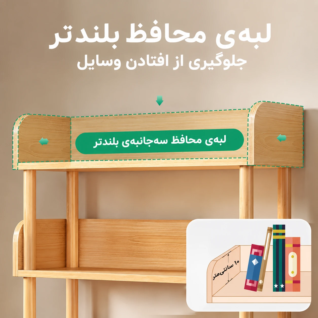 قفسه کتاب و دکوری چوبی B15 - تصویر 7