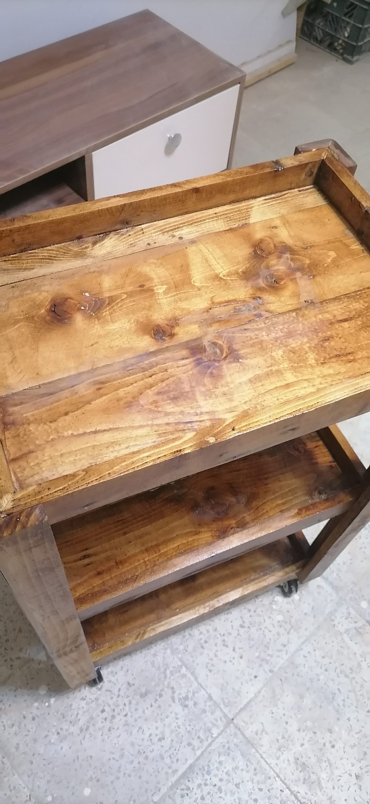 میز چرخدار (ترولی) چوبی L02 - Image 2