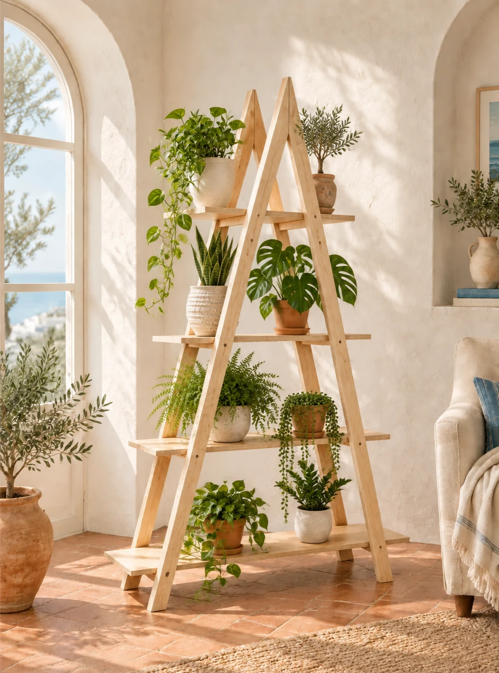قفسه کتاب و دکوری تمام چوبی B01