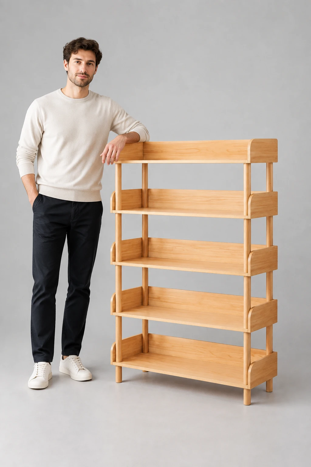 قفسه کتاب و دکوری چوبی B15 - تصویر 8