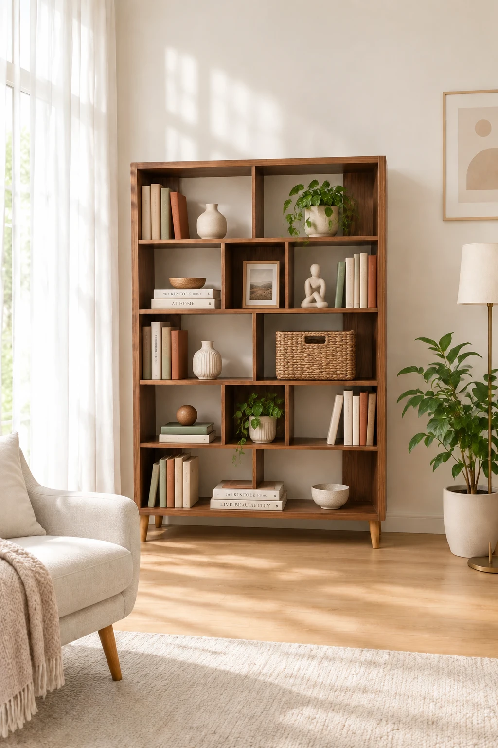قفسه کتاب و دکوری ام دی اف B14 - تصویر 4