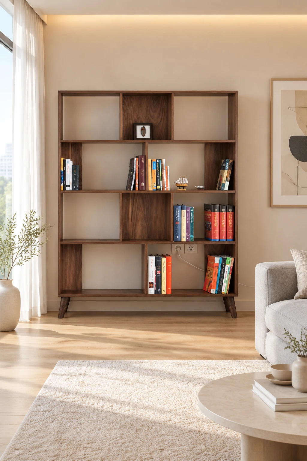 قفسه کتاب و دکوری ام دی اف B14 - تصویر 6