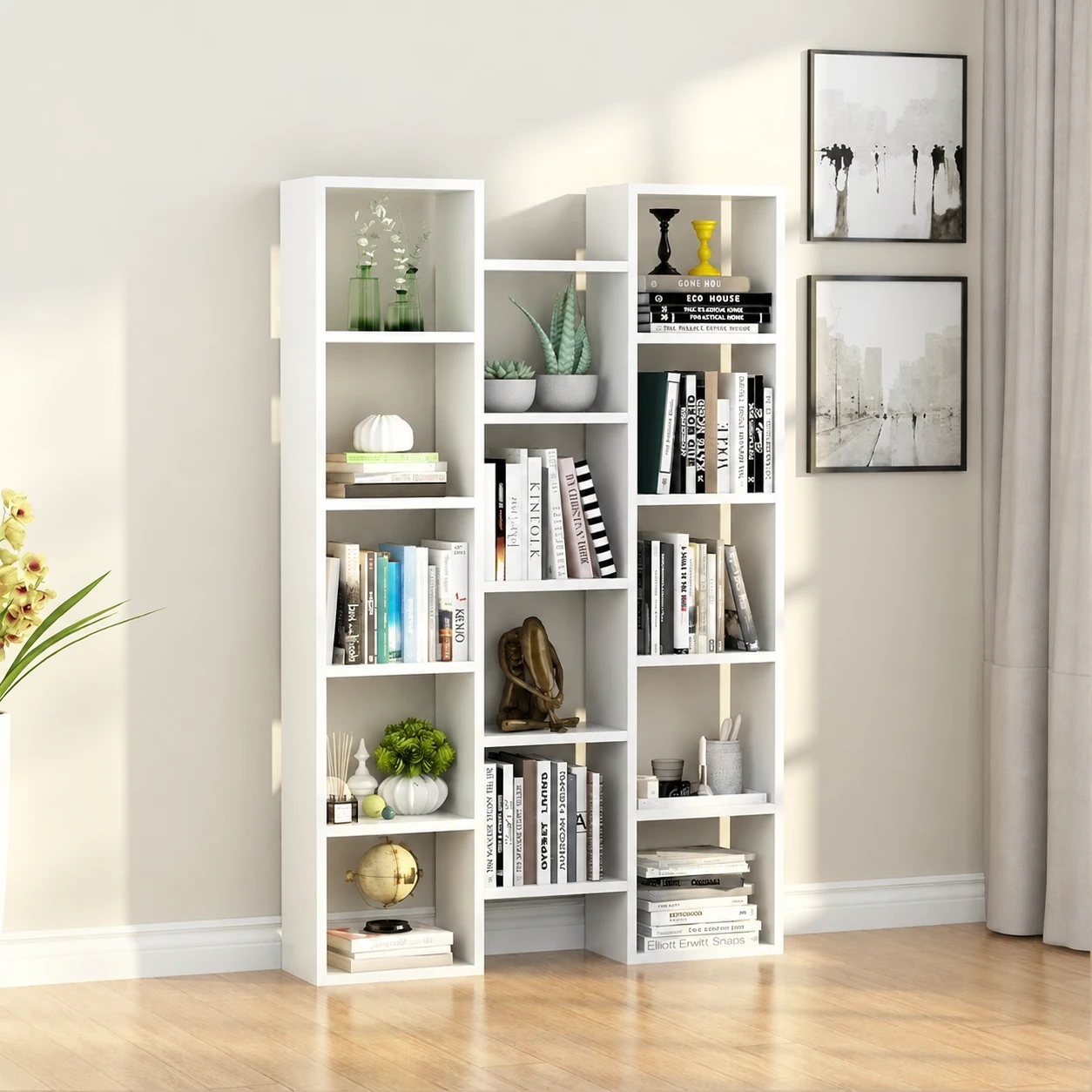 قفسه کتاب و دکوری ام دی اف B04