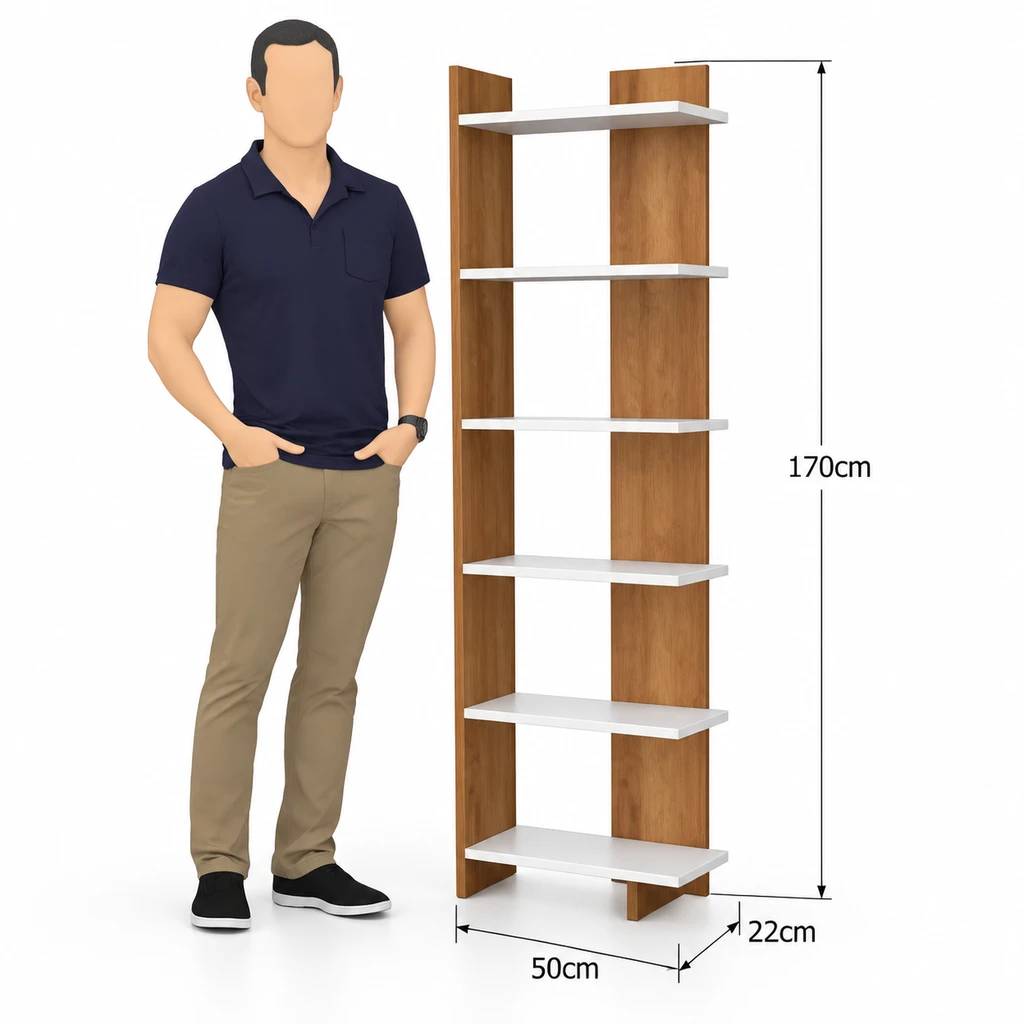 قفسه کتاب و دکوری ام دی اف B02 - تصویر 4
