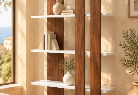 قفسه کتاب و دکوری ام دی اف B03