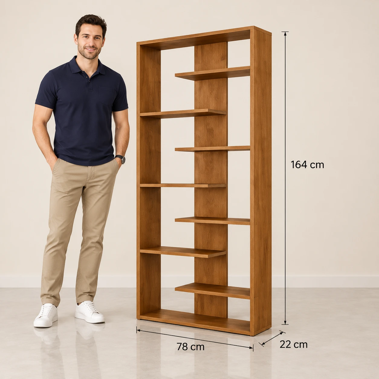 قفسه کتاب و دکوری ام دی اف B05 - تصویر 2